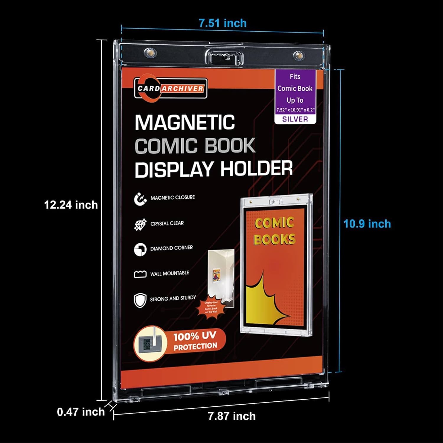 Comic Book Acrylic Slab Display Case - Magnetic Showcase